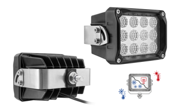 LED work lamp with rear mounting and cable