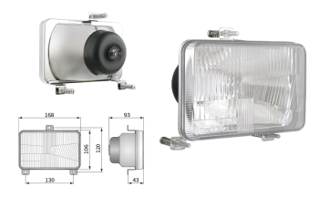 Headlamp insert, H4 type, hole pattern 130x120 (lights: passing, driving) Headlamp insert, H4 type, hole pattern 130x120 (lights: passing, driving)