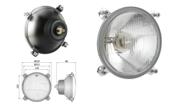 Headlamp, R2 type - left-hand traffic (lights: passing, driving)