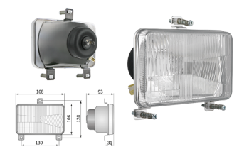 Headlamp insert, H4 type, hole pattern 130x128 (lights: passing, driving, position)