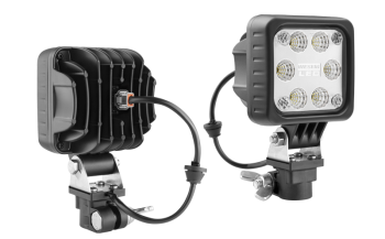 LED work lamp with CAR1 holder and with built-in Deutsch DT04-2P connector