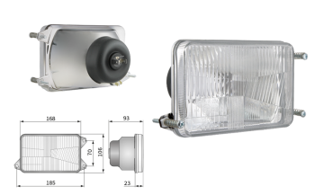 Headlamp insert, H4 type, hole pattern 185x70 (lights: passing, driving, position)