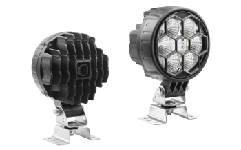 LED work lamp with omega bracket and built-in Deutsch DT04-2P connector