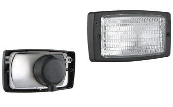 Halogen work lamp with frame