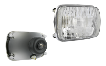 Headlamp insert for Fiat 126p, H4 type (lights: passing, driving, position) Headlamp insert for Fiat 126p, H4 type (lights: passing, driving, position)