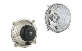 Headlamp insert Ø150, H4/R2 type, hole pattern 114x114 (lights: passing, driving, position)