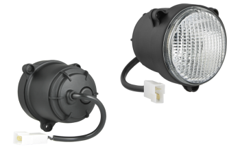 Halogen work lamp (3 bolt version) with cable and AMP Faston connector