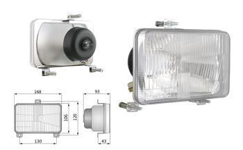 Headlamp insert, H4 type, hole pattern 130x120 (lights: passing, driving, position) Headlamp insert, H4 type, hole pattern 130x120 (lights: passing, driving, position)