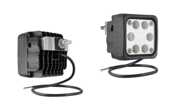 LED work lamp with rear mounting and cable