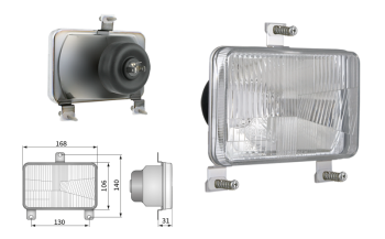 Headlamp insert, H4 type, hole pattern 130x140 (lights: passing, driving)