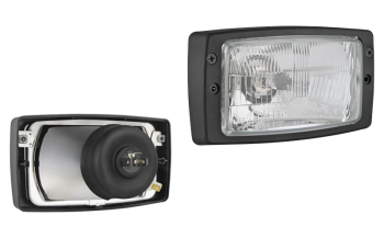 Headlamp, H4 type, with frame (lights: passing, driving, parking)