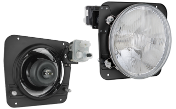 Headlamp for Lublin 3Mi, H4 type, with electric levelling motor (lights: passing, driving)