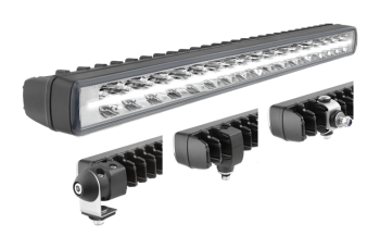LED work lamp with position light and holders: rear, bottom, side