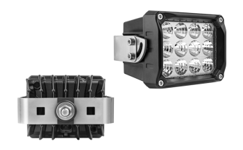 LED work lamp with rear mounting and built-in AMP SuperSeal connector