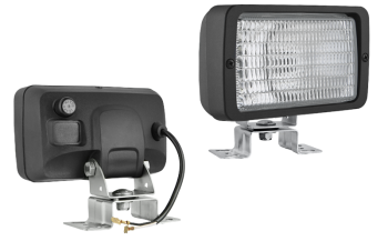 Halogen work lamp with omega bracket