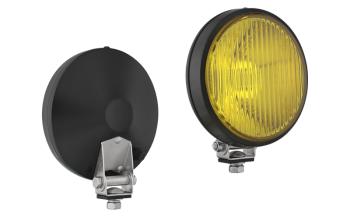 Halogen fog light in metal housing - amber