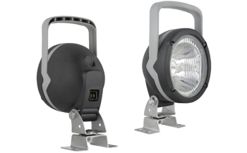 Halogen work lamp with built-in AMP Faston connector