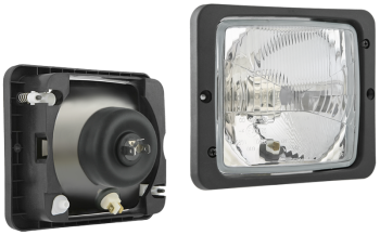 Headlamp, H4 type, with frame (lights: passing, driving, position)