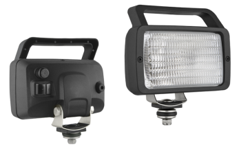 Halogen work lamp with switch