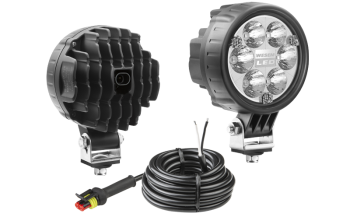 LED work lamp with cable and AMP SuperSeal connector - blue