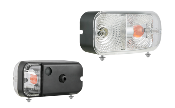 Front lamp with bottom mount - left (lights: position, front-side direction indicator)