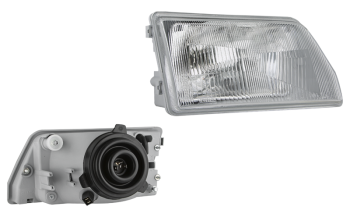 Headlamp for Fiat Cinquecento, R2 type - right with manual levelling unit