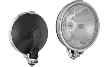 Halogen driving light with chrome-plated frame