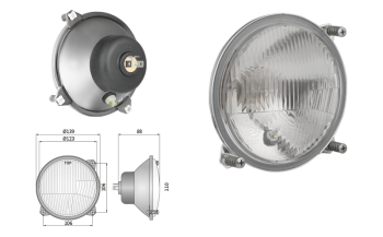 Headlamp, R2 type - right-hand traffic (lights: passing, driving, position)