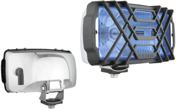 Halogen driving light in chromed housing - blue