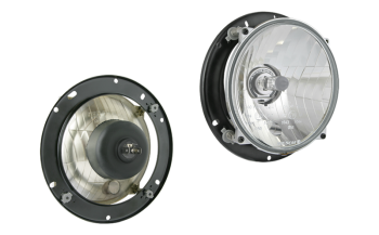 Headlamp Ø150, H4/R2 type, hole pattern 114x114 (lights: passing, driving)