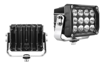 LED work lamp with bottom mounting and built-in AMP SuperSeal connector