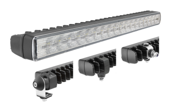 LED work lamp with position light and holders: rear, bottom, side