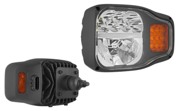 LED headlamp with rear mounting and built-in AMP SuperSeal connector - left