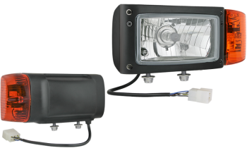 Headlamp, H4 type, with cable and AMP connector - left