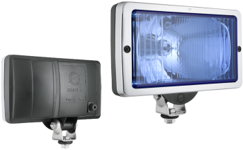 Halogen driving light with chrome-plated frame - blue